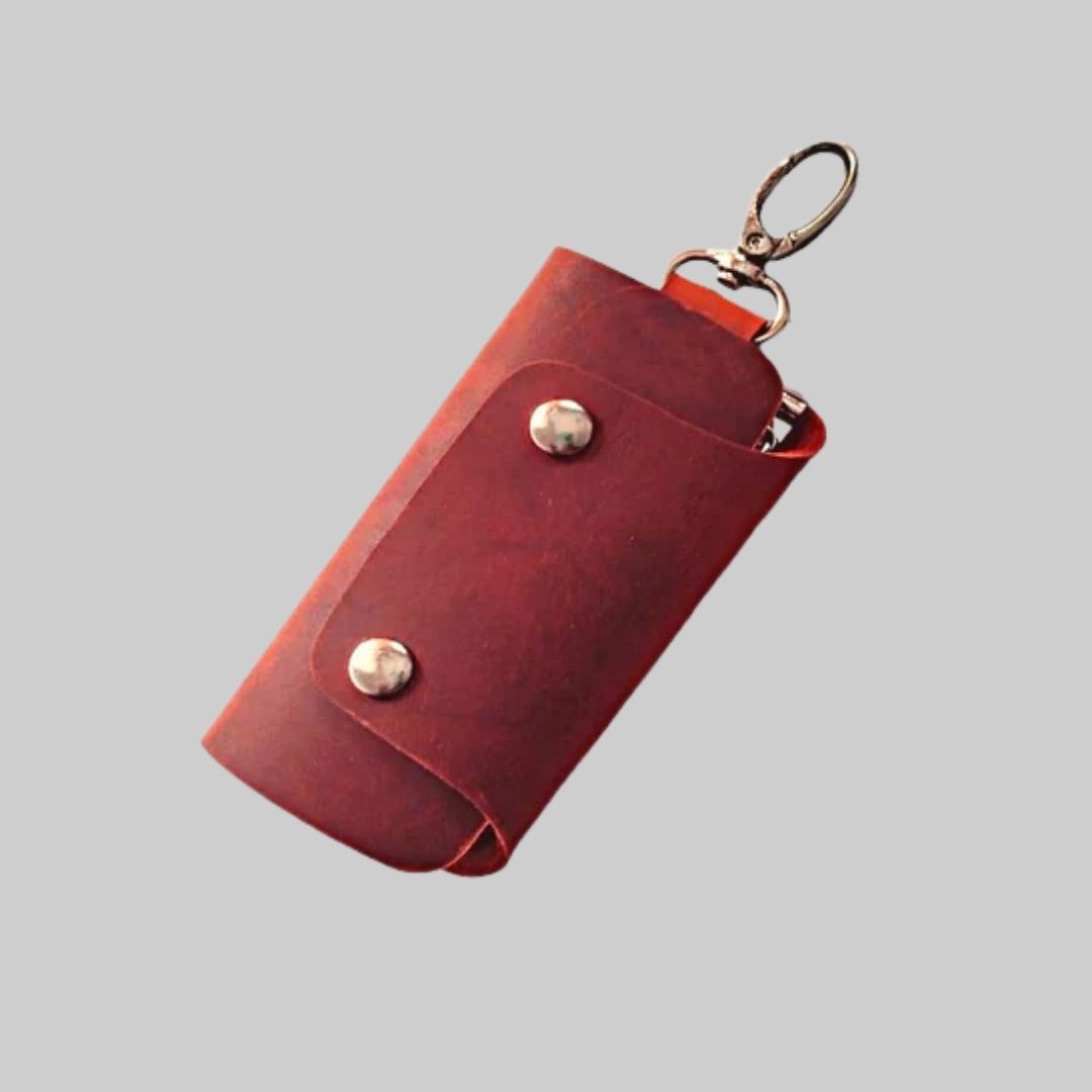 Leather Key Holder - Rust Key Pouch