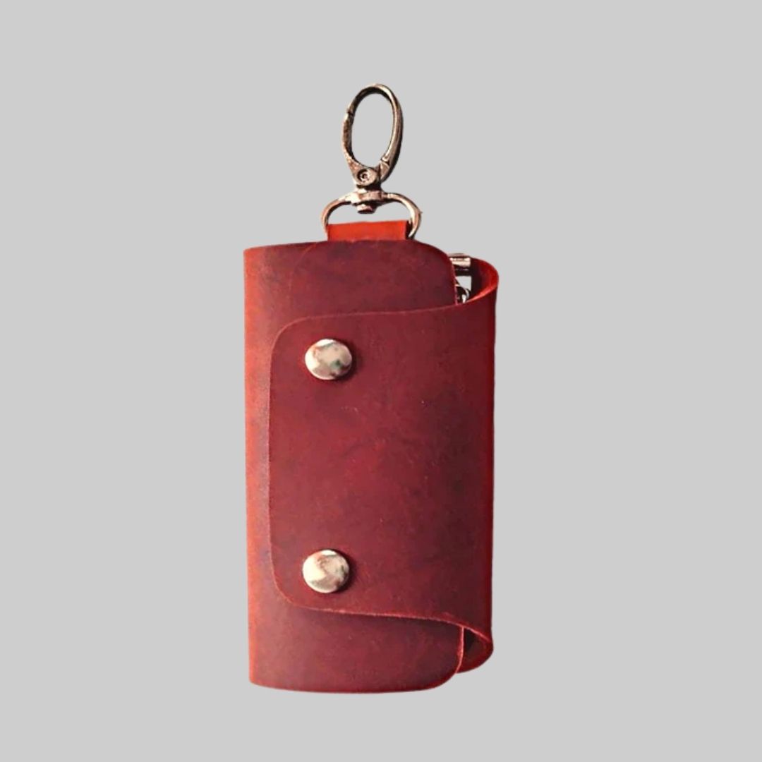 Leather Key Holder - Rust Key Pouch