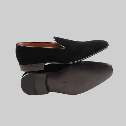 Men's Black Velvet Loafers