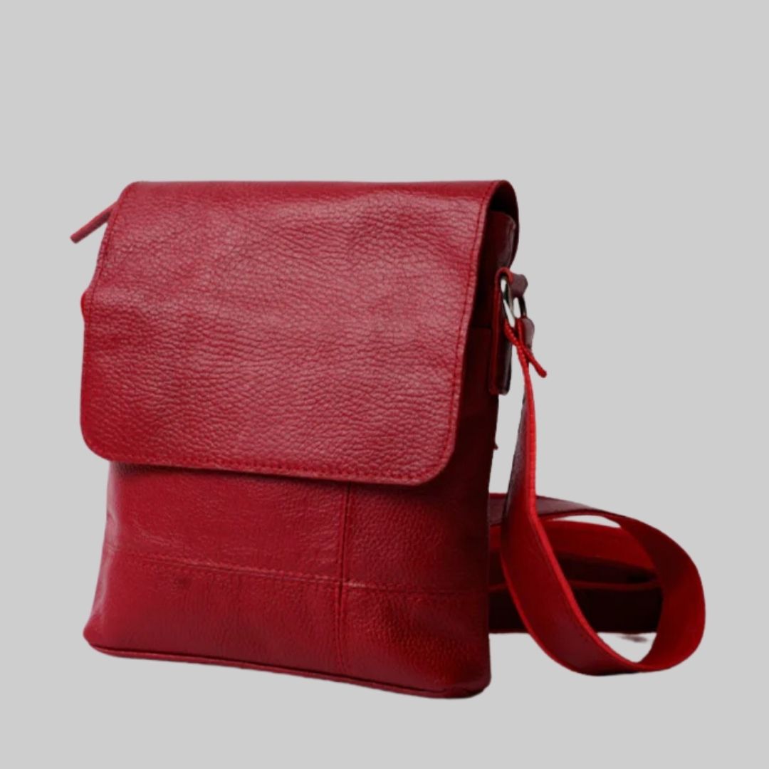 Women's Crossbody Bag Red Leather Strap