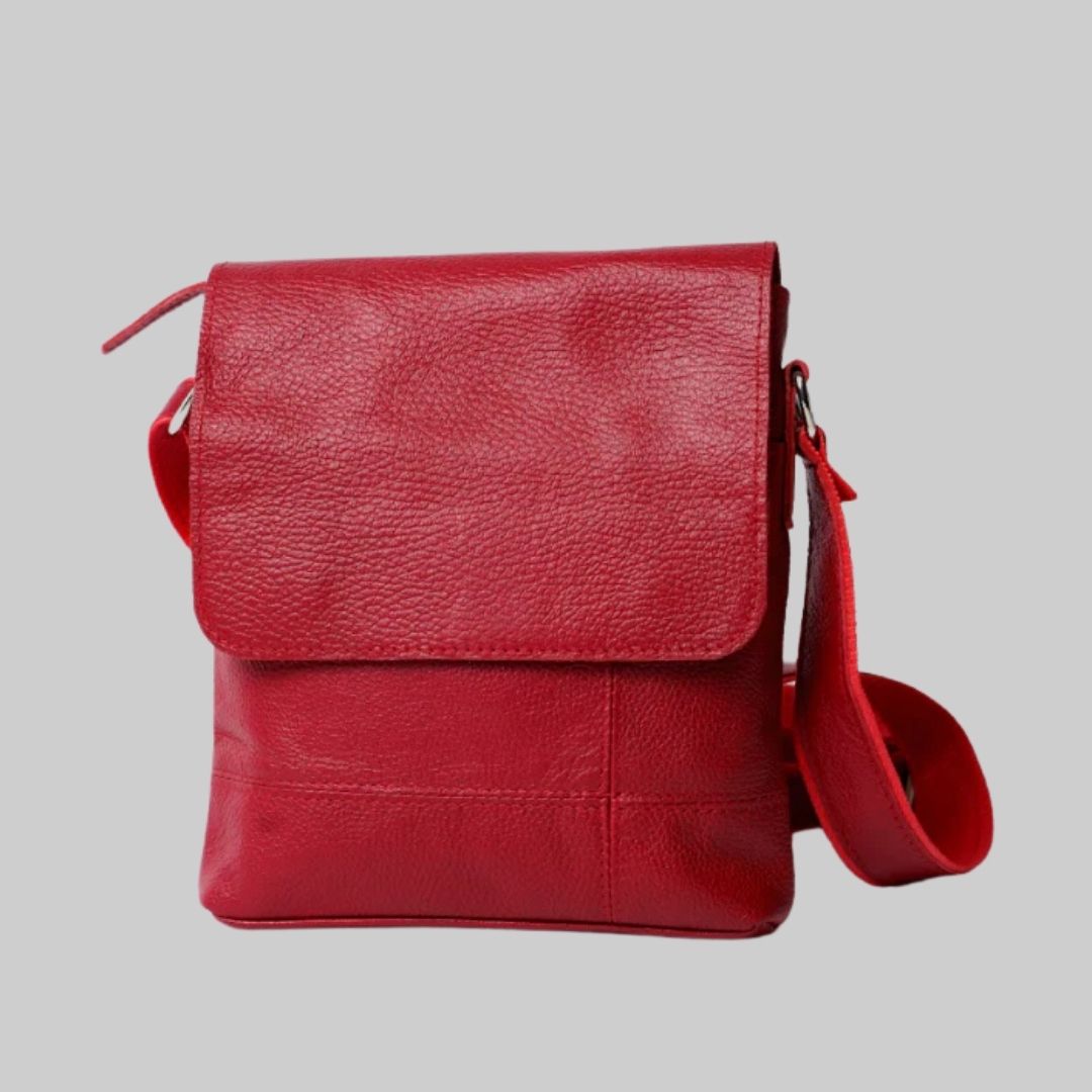 Women's Crossbody Bag Red Leather Strap