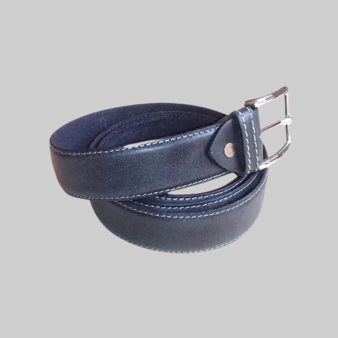 Buffalo Black Casual Belt - Double Stitched 40mm Wide