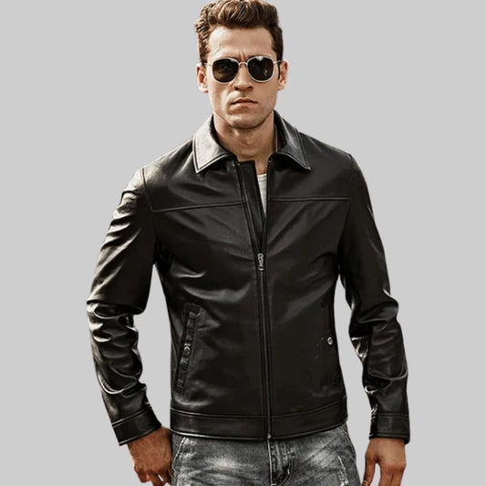 Black Leather Jacket, Dress Collar