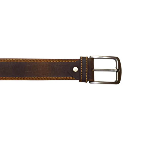 Buffalo Brown Casual Belt - Double Stitched 40mm Wide Buffalo Brown Casual Belt