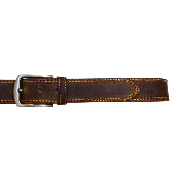 Buffalo Brown Casual Belt - Double Stitched 40mm Wide Buffalo Brown Casual Belt