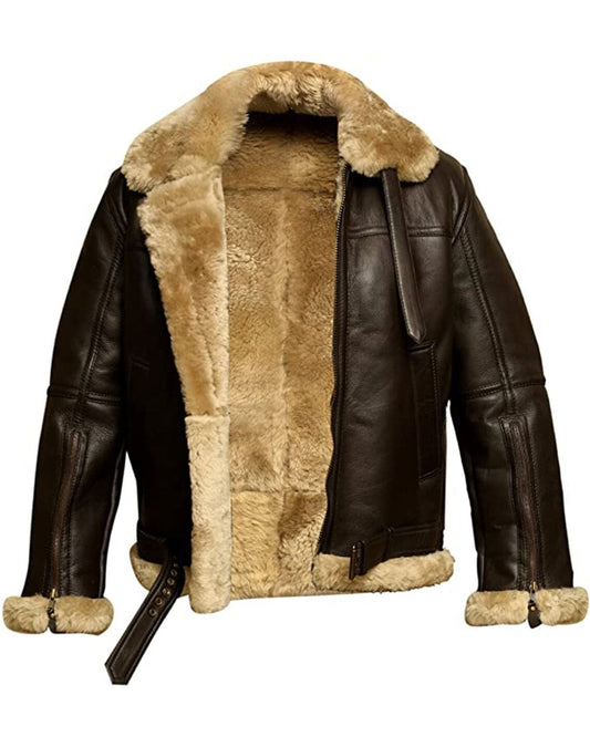 Brown Fur Leather Jacket